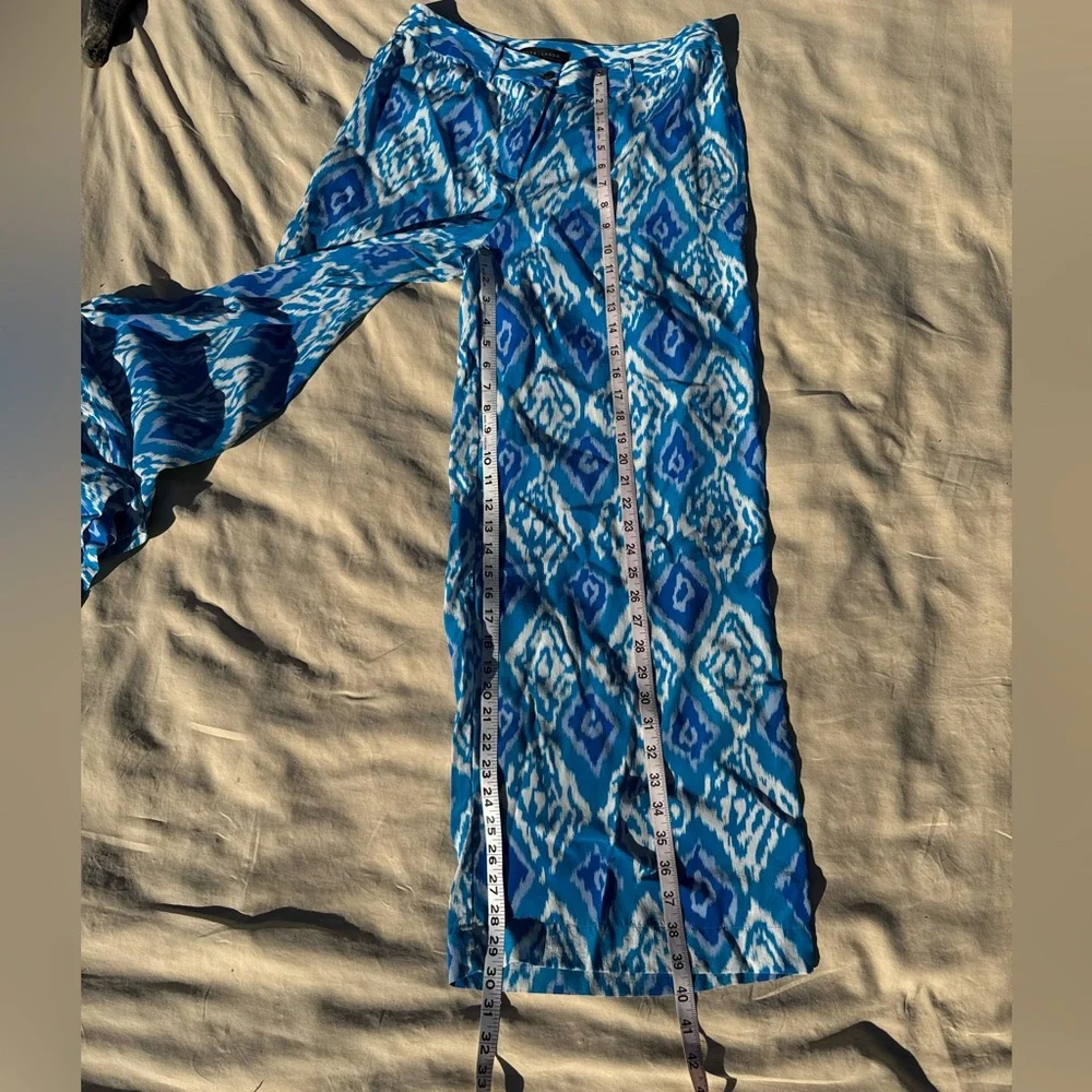 DORA LANDA Silk Ikat Print Wide Leg Trousers - Picture 5 of 16